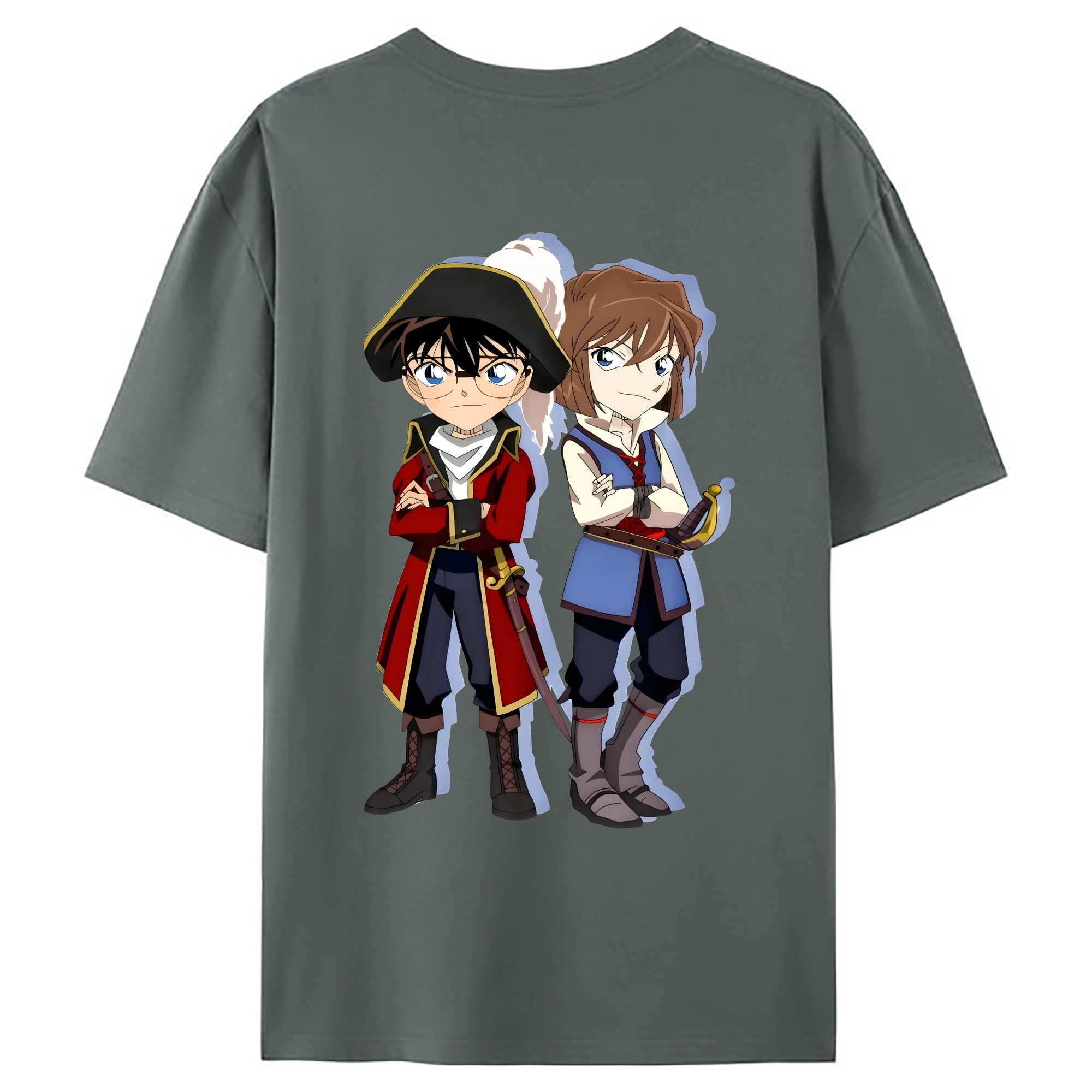 （画像用） 名探偵コナン 灰原 哀 はいばら あい Detective Conan Anita Hailey、Vi Graythorn Haibara Ai 綿100％ メンズ半袖Tシャツ（バックプリント） 通気性
